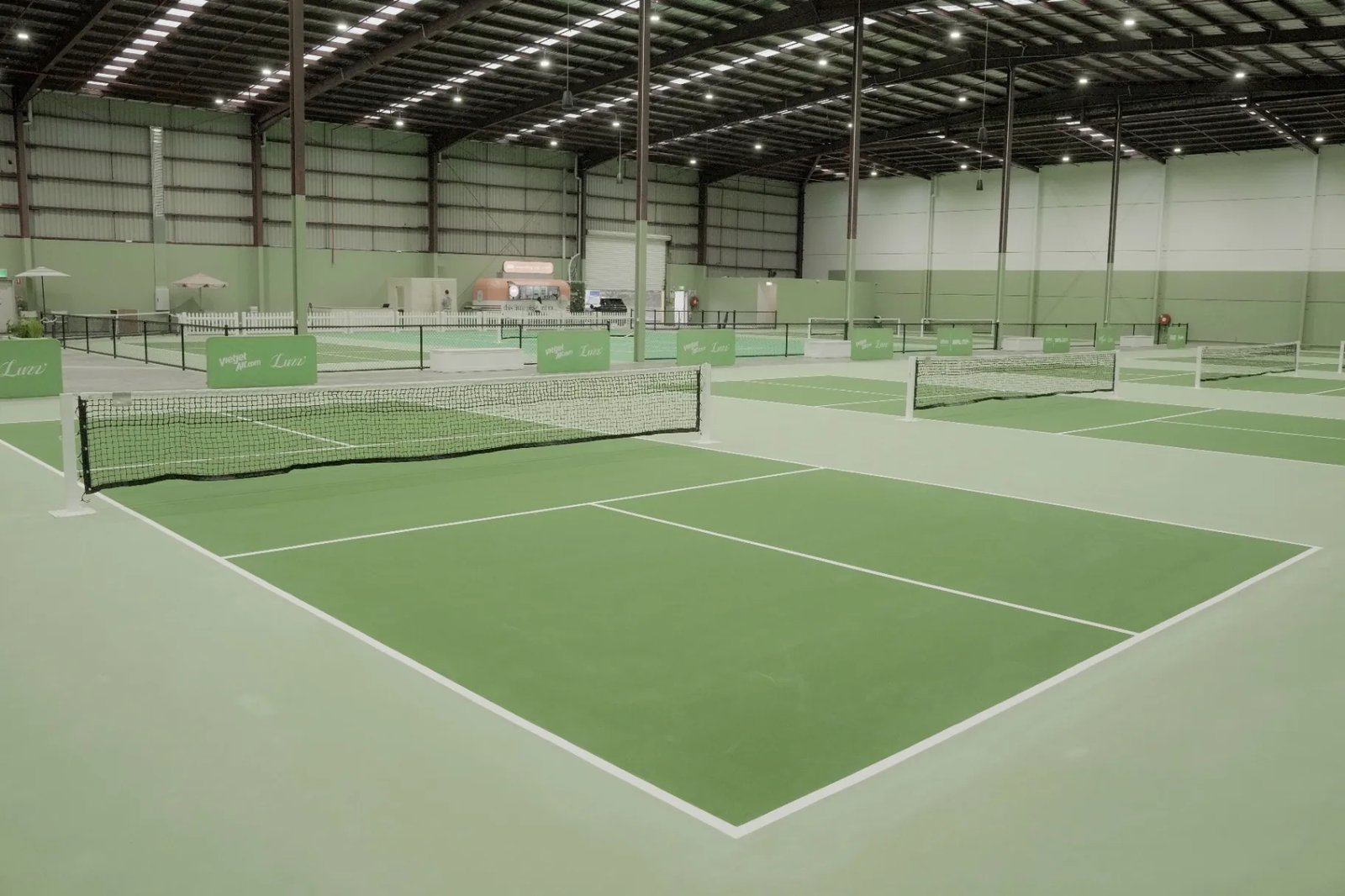 Evening play on the indoor courts at The Jar, Maidstone